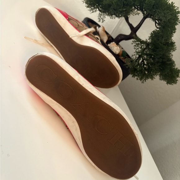 Coach Women's Brown and Pink Lace-Up Sneakers - Picture 7 of 7